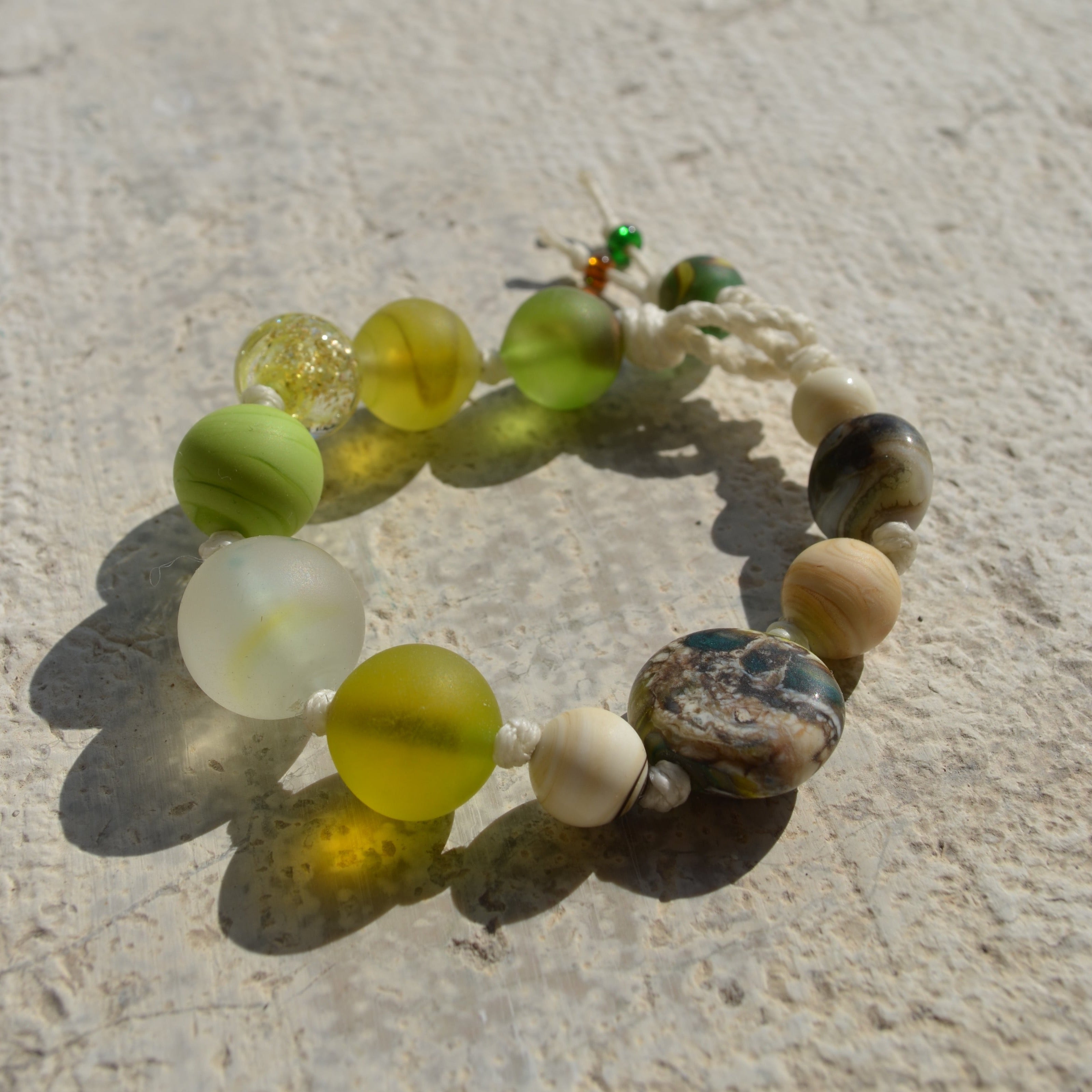 Green & Marble Bracelet - Muriel Balensi - Murano Glass Beads – EVERYTHING  I WANT