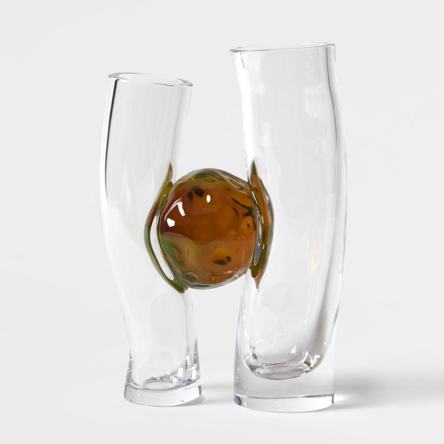 Flavie Audi artist glass blowing glass vase les vases communiquant  amber series small