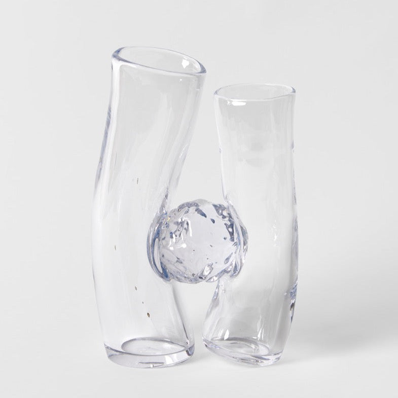 Flavie Audi artist glass blowing glass vase les vases communiquant  transparent series