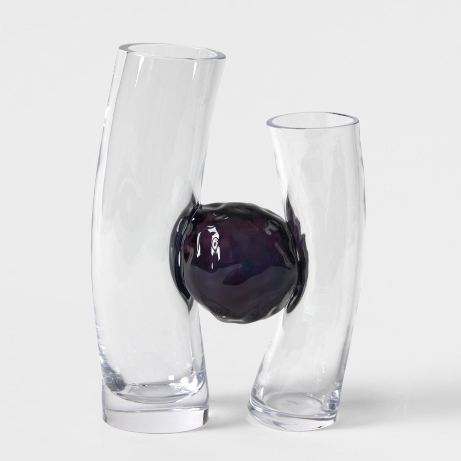 Flavie Audi artist glass blowing glass vase les vases communiquant  night blue series