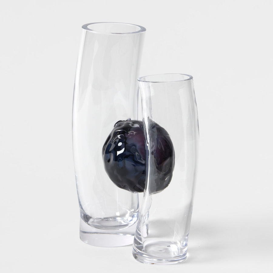 Flavie Audi artist glass blowing glass vase les vases communiquant  night blue series medium
