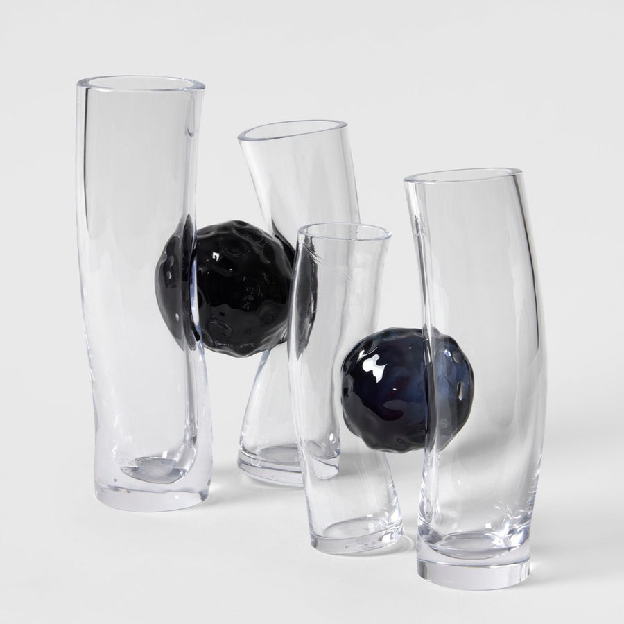 Flavie Audi artist glass blowing glass vase les vases communiquant  black blob glass series
