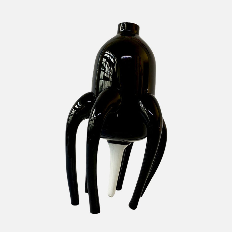 Marco Mencacci designer architect Extra spoutnik vase murano glass black free form shape