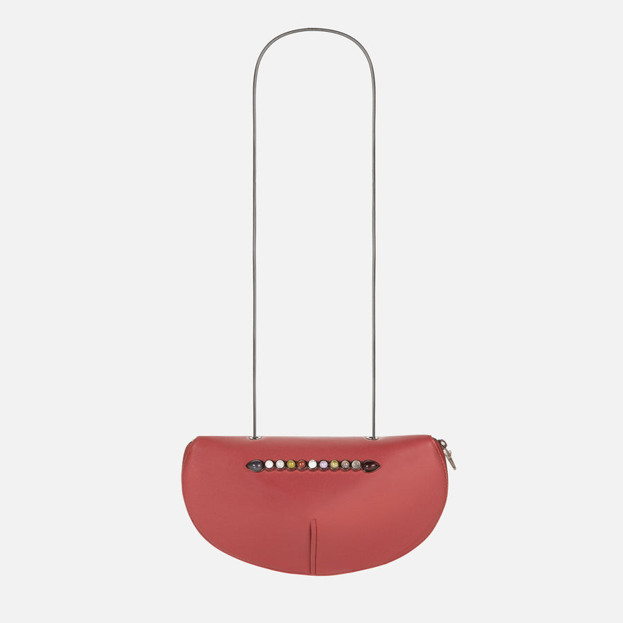 Stefania Pramma bag designer jasper handbag italian leather semi precious stones 