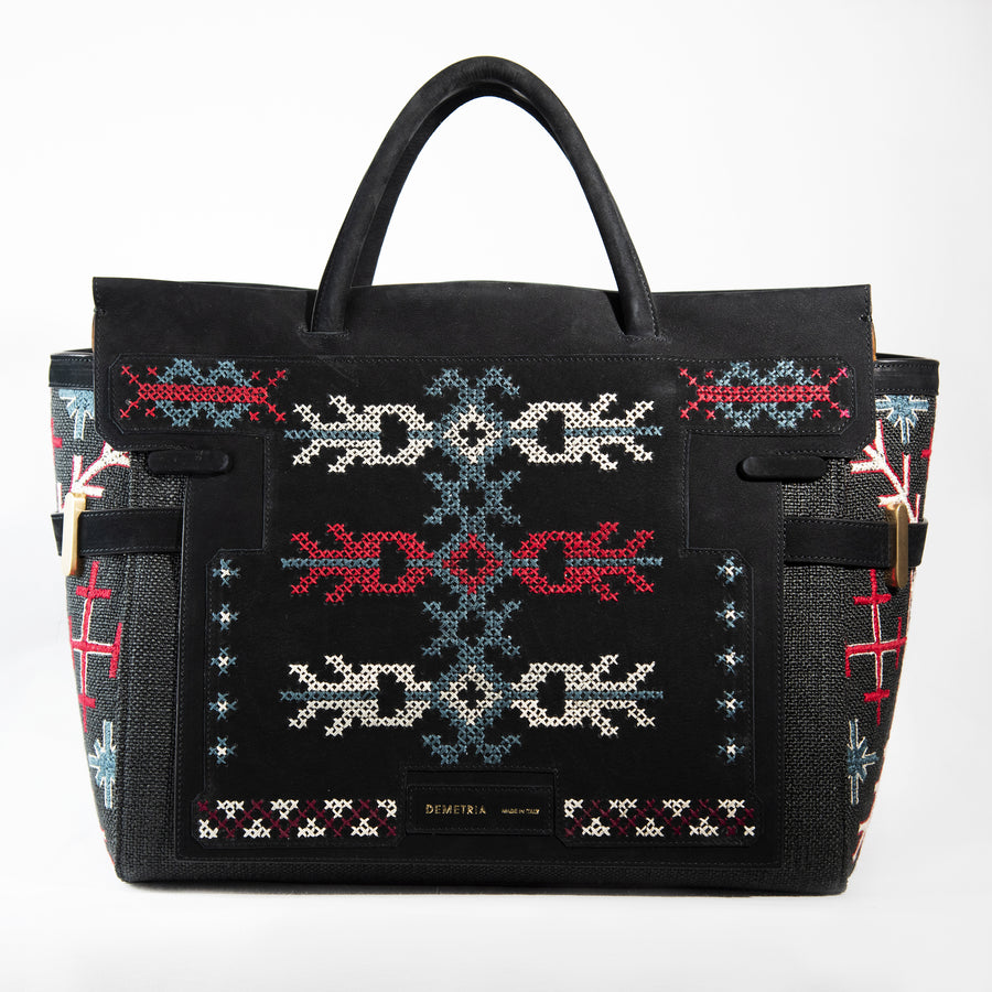 Demetria black sempre bag embroideries weaving from philippines 