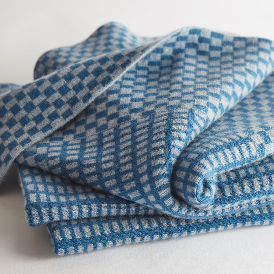 Blue Palermo cashmere throw Nzuri textile3