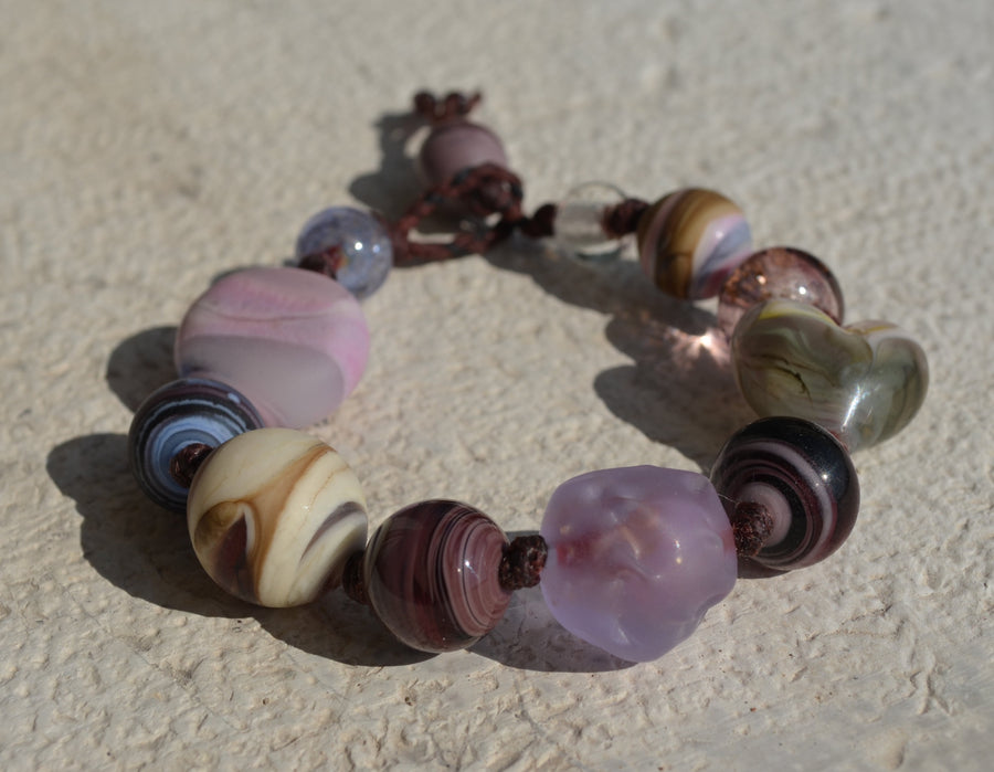 Muriel Balensi purple women bracelet glass beads women jewelry