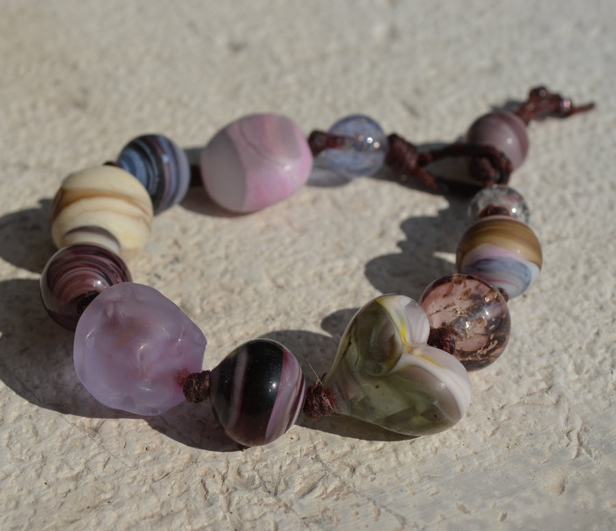 Muriel Balensi purple women bracelet glass beads women jewelry perle sommerso