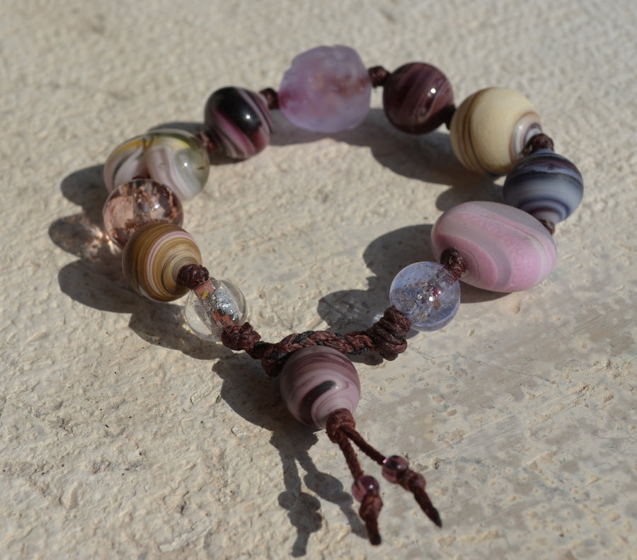 Muriel Balensi pink women bracelet glass beads women jewelry The Art of Venetian Glass Beads