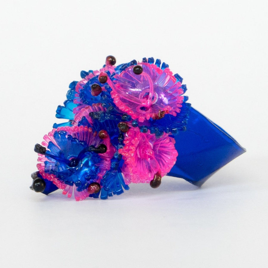 Enrica Borghi artist recycled blue plastic ring wearable art 