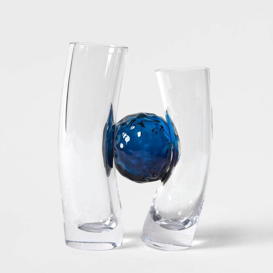 Flavie Audi artist glass blowing glass vase les vases communiquant  deep blue series