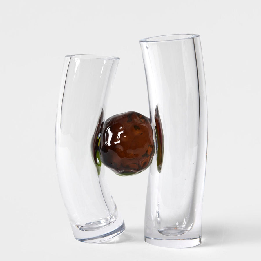 Flavie Audi artist glass blowing glass vase les vases communiquant  amber series large