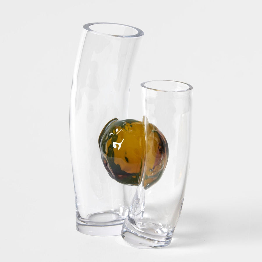 Flavie Audi artist glass blowing glass vase les vases communiquant  amber series