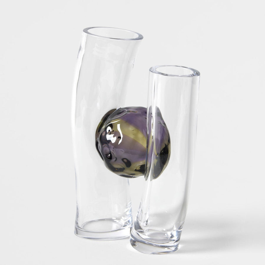 Flavie Audi artist glass blowing glass vase les vases communiquant purple yellow series medium