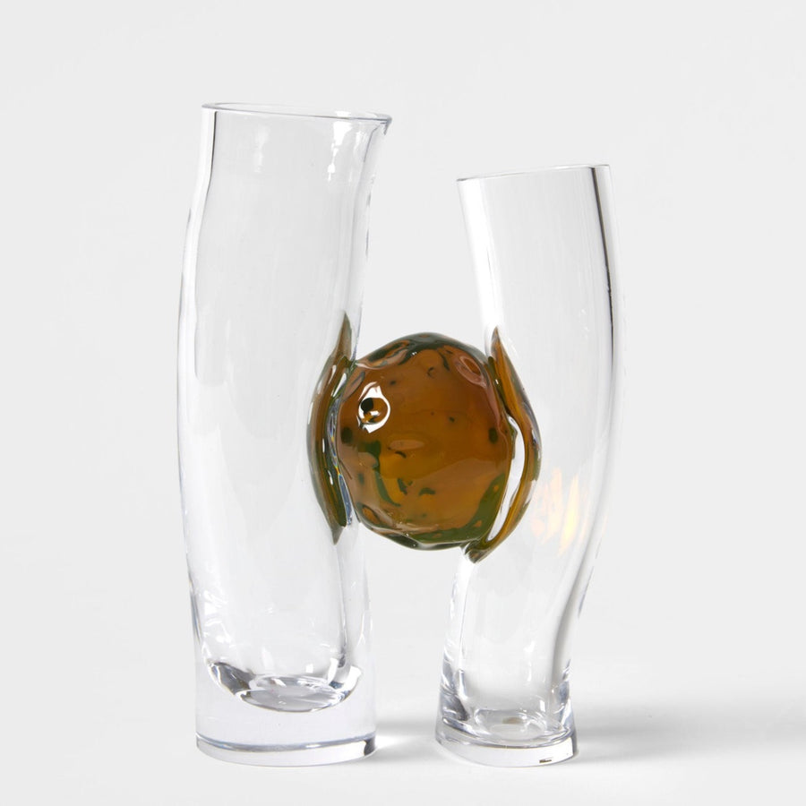 Flavie Audi artist glass blowing glass vase les vases communiquant  amber series medium