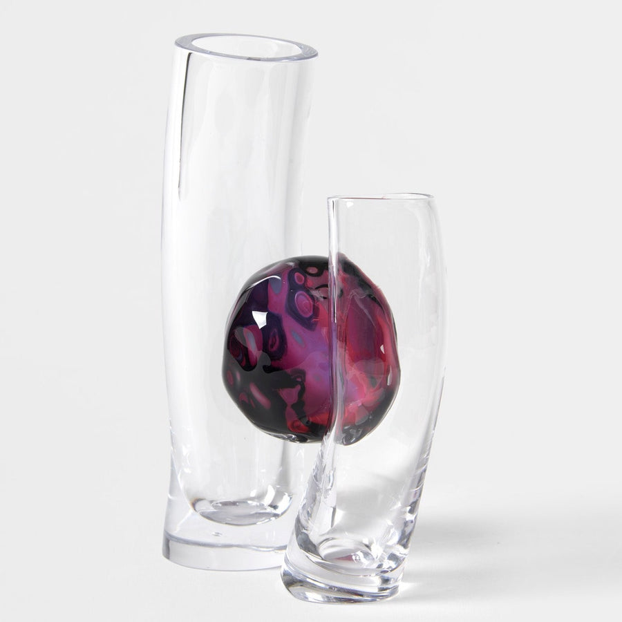 Flavie Audi artist glass blowing glass vase les vases communiquant  mauve series medium