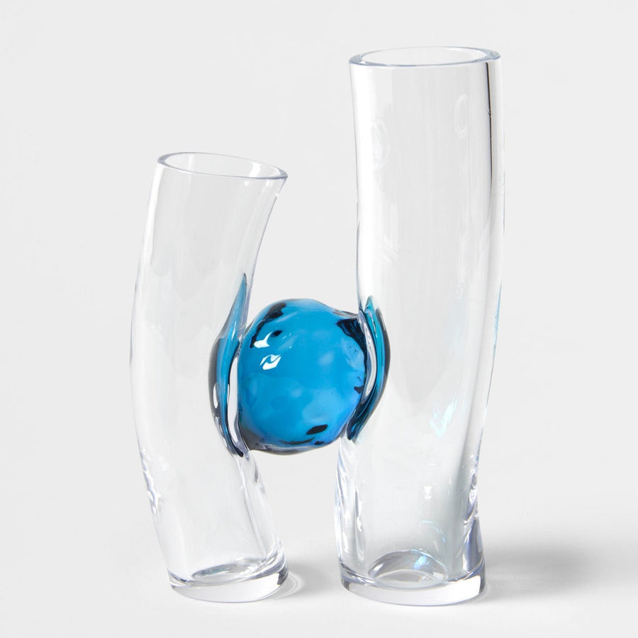 Flavie Audi artist glass blowing glass vase les vases communiquant  turquoise series