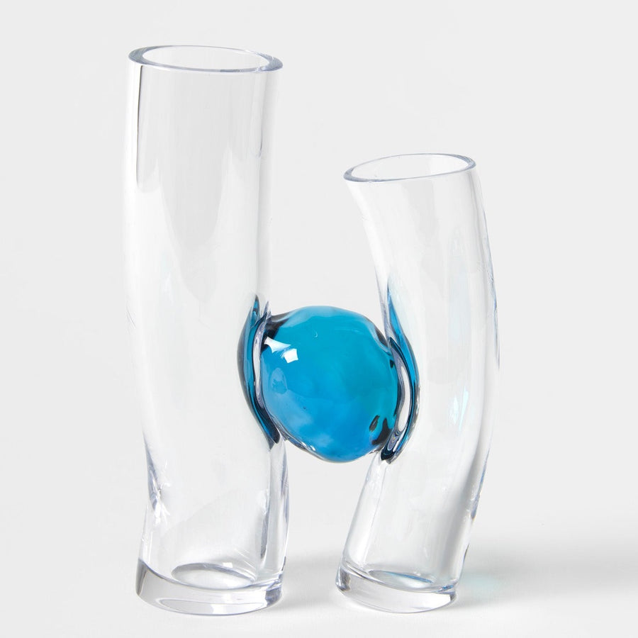Flavie Audi artist glass blowing glass vase les vases communiquant turquoise series
