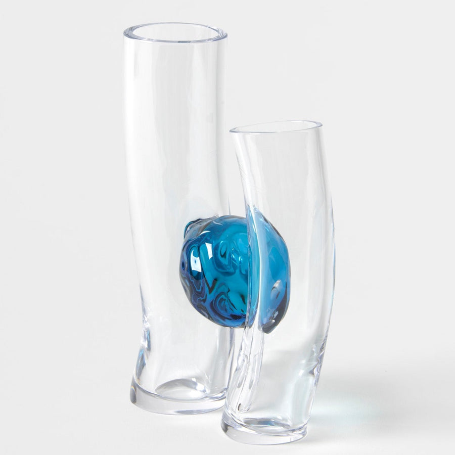 Flavie Audi artist glass blowing glass vase les vases communiquant  ruquoise blob glass series