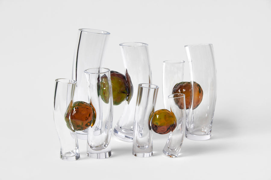 Flavie Audi artist glass blowing glass vase les vases communiquant  amber series family