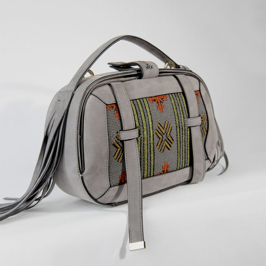 Demetria grey demi bag embroideries weaving from philippines 