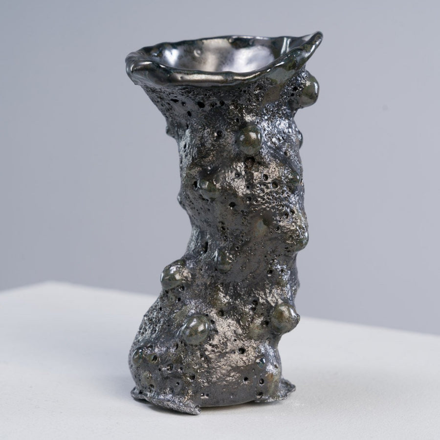 Emily Orta Ceramicist Cactus Sponge Coral Candle Holder bronze