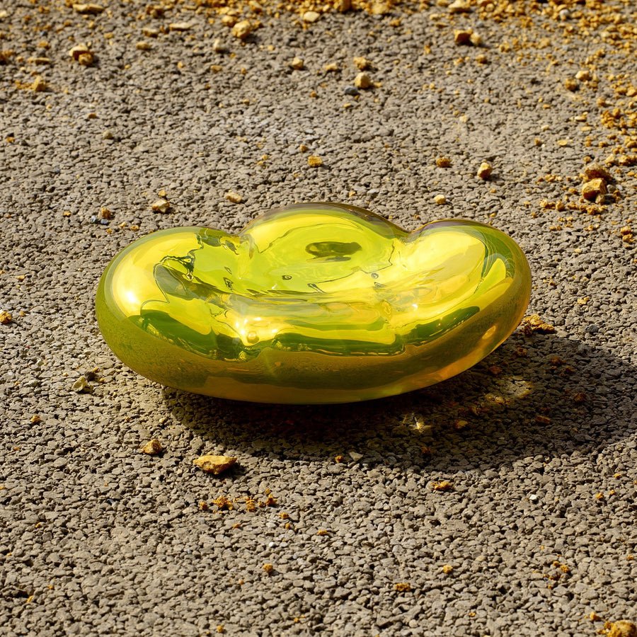 Irene Cattaneo glassblowing glass sculpture Murano glass yellow cloud