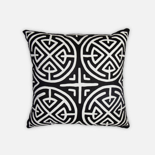 Mola Sasa black white kuna cushion traditional colombian art craft homeware design kuna textile