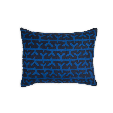 Mola Sasa blue kuna cushion traditional colombian art craft homeware design