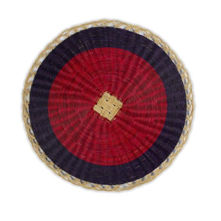 Mola Sasa blue red wicker placemats traditional colombian art craft 