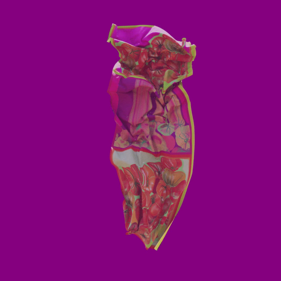 Foulara Larissa Puicci Tomatoe silk scarf digital fashion video