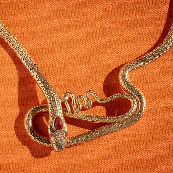 Francesca Bristol jewelry sterling silver god plated serpent necklace charity non-profit animal sanctuary