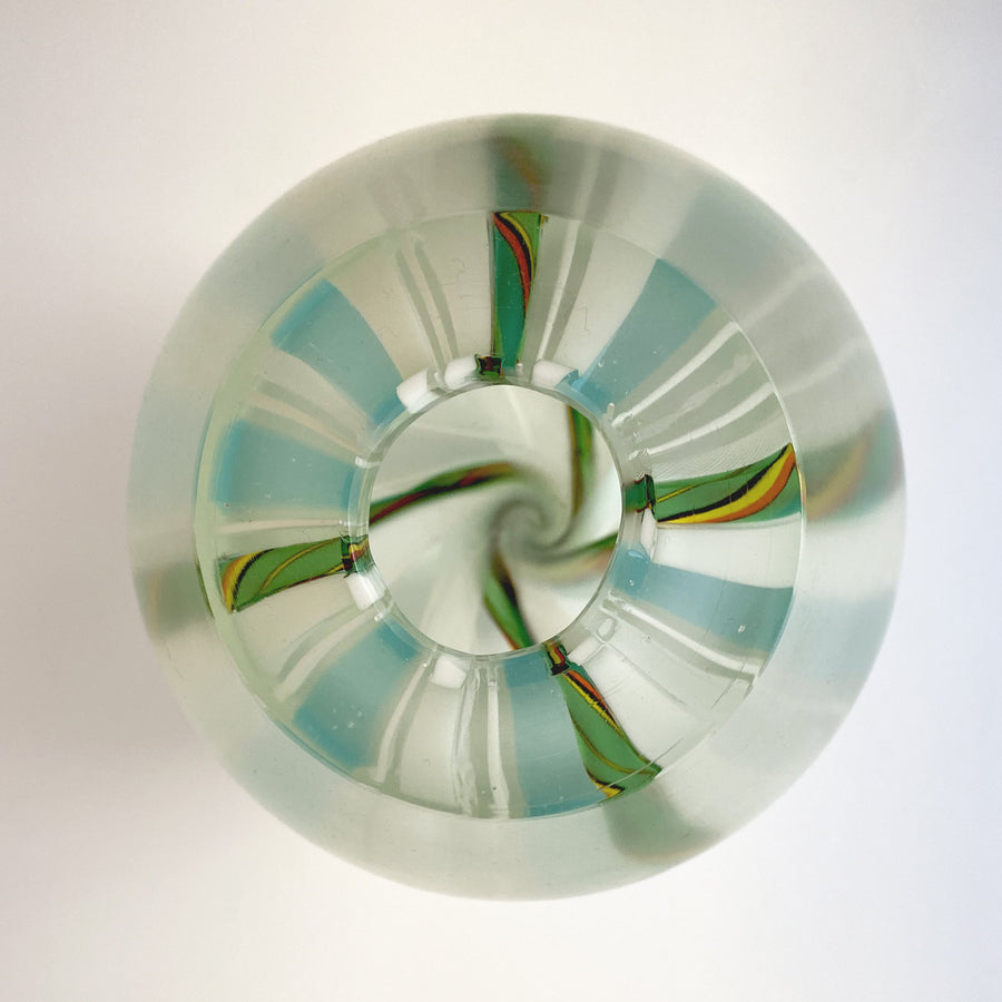 Marco Mencacci designer architect acid green vase murano glass threads of glass take a spiral shape lovers collection