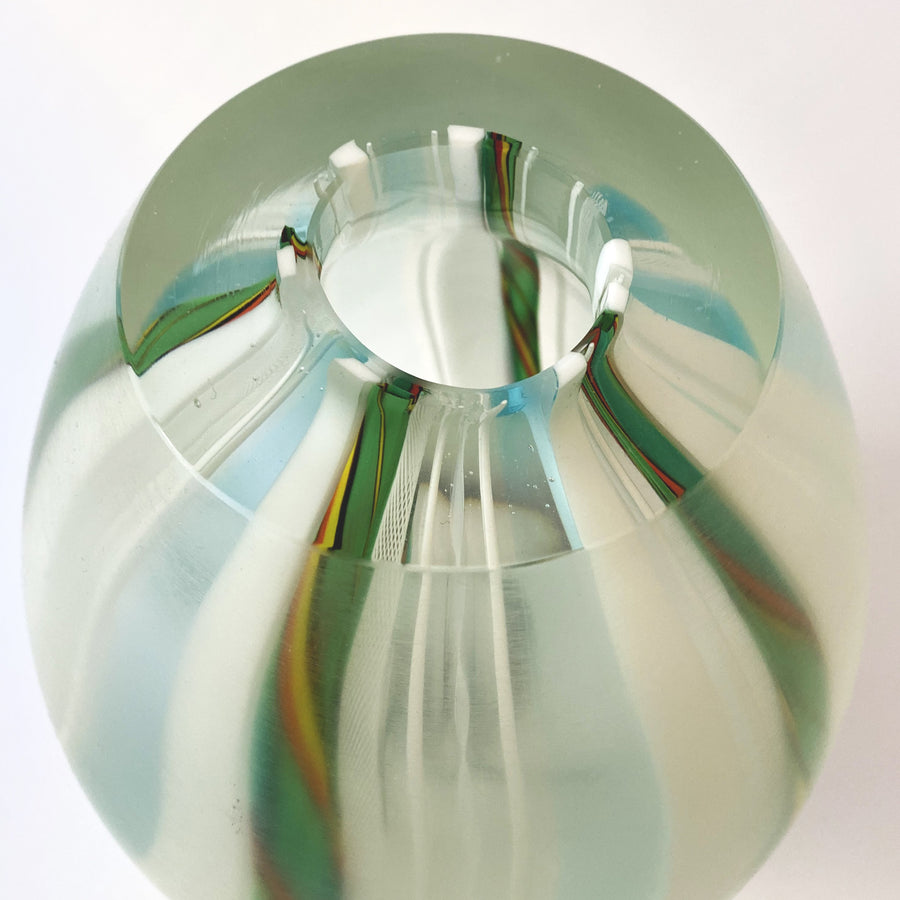 Marco Mencacci designer architect acid green vase murano glass threads of glass take a spiral shape lovers collection