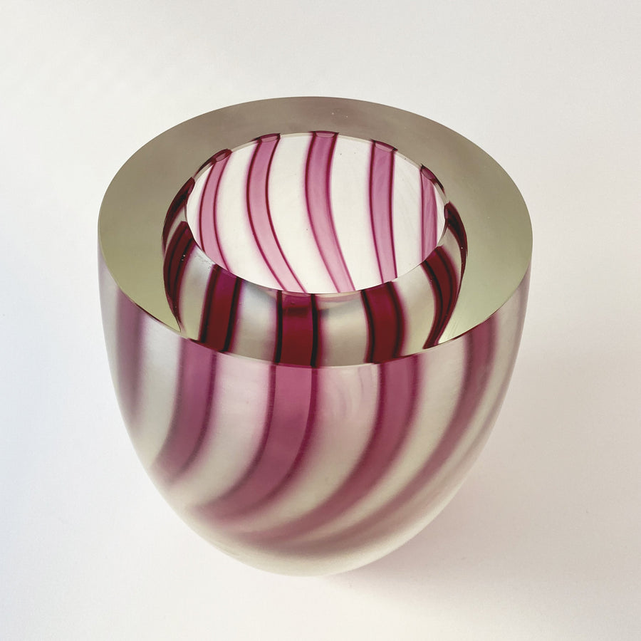 Marco Mencacci designer architect acid persica vase murano glass threads of glass take a spiral shape lovers collection